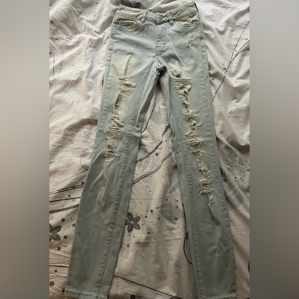 Light Blue High-Rise Super Skinny Jeans – Miami Style